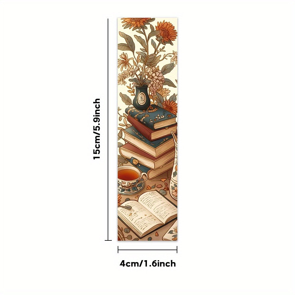 A Set of 32 Vintage Book-Themed Bookmarks, Featuring a Retro Coffee And Teapot Design That Adds a Lively Touch to Your Pages. Each Bookmark Is Unique And Beautifully Crafted
