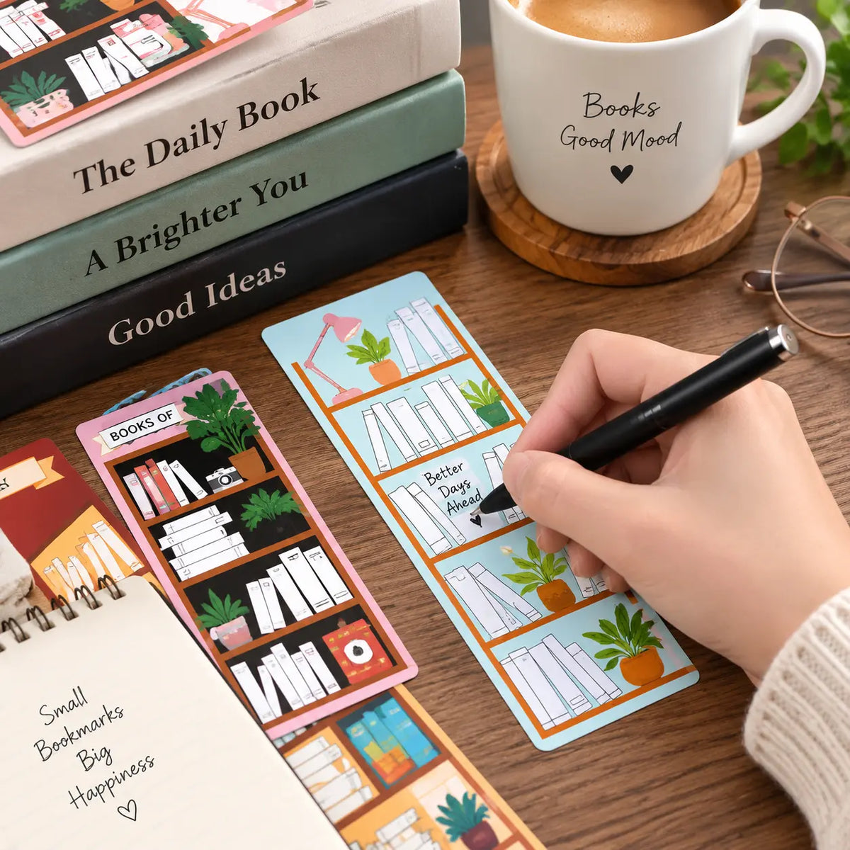 100 Pcs Bookmarks for Book Lovers – Double-Sided Reading Bookmarks, Book Trackers Tabs