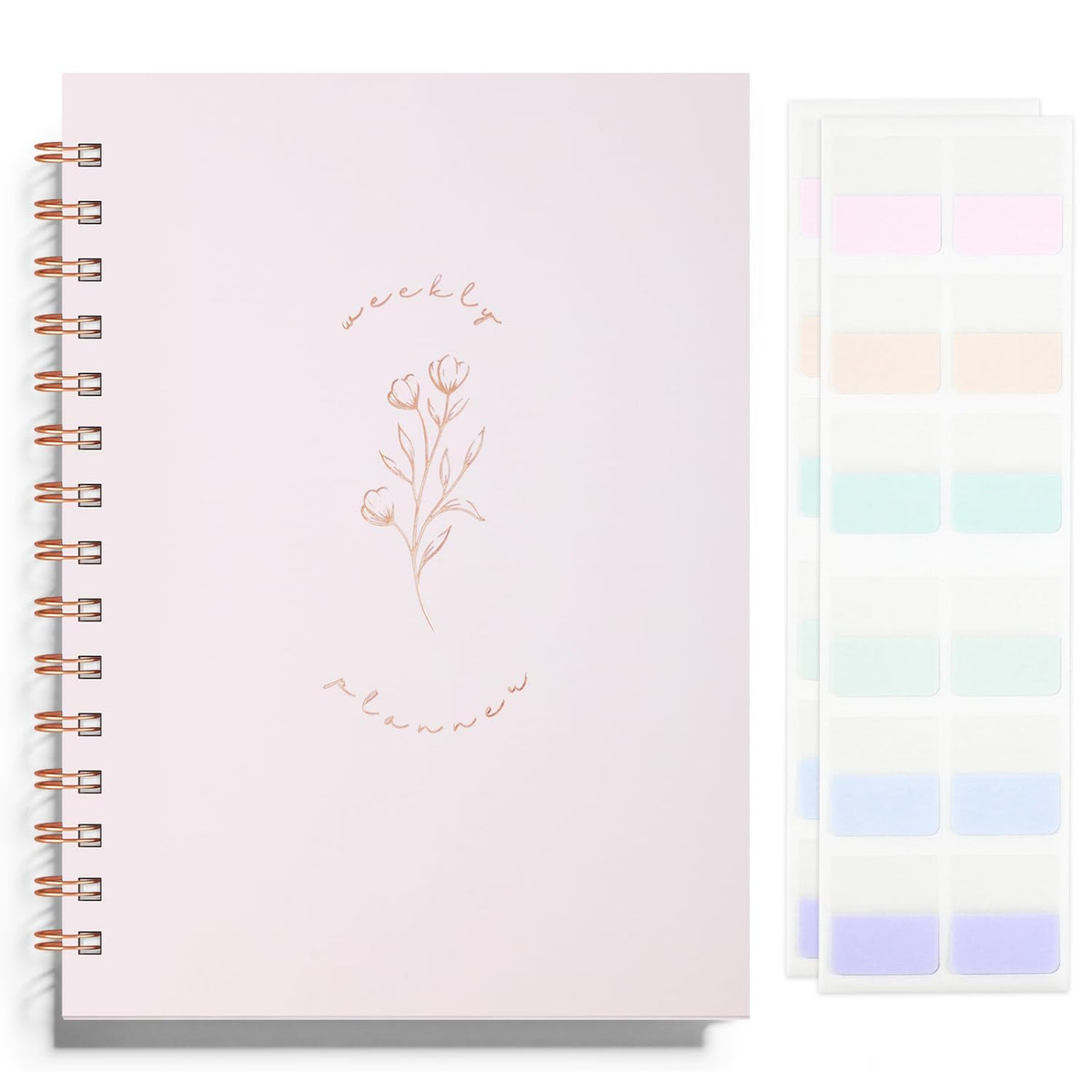 Undated Weekly and Monthly Planner Spiral Bound, Weekly Goals Notebook