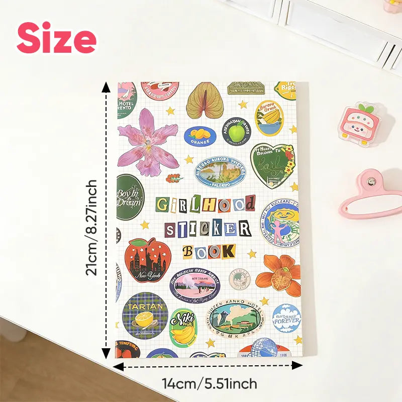 Girlhood Sticker Book (1260+ Aesthetic Retro-Style Illustrations) – Scrapbook Supplies, Decal Sticker Notebooks Decor, DIY Creative Gifts for Friends and Family,sohochic