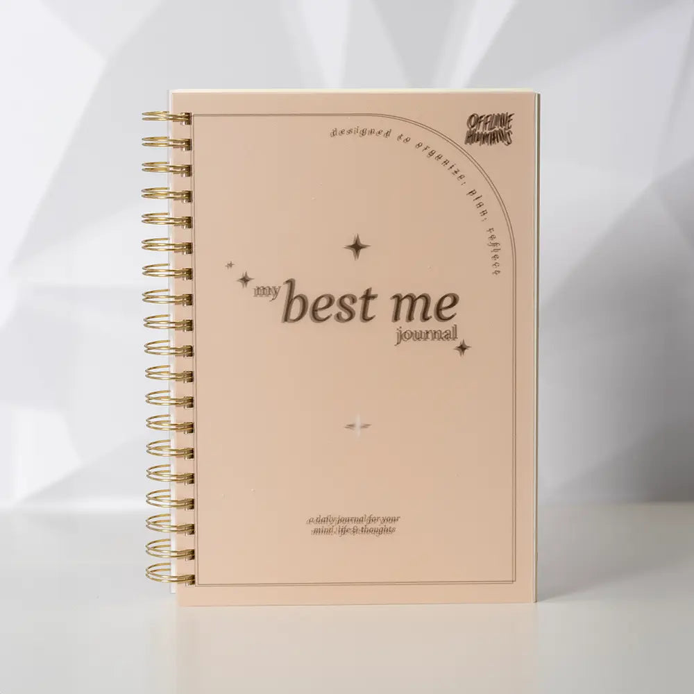 Natalies Outlet My Best Me Journal - A4+ Spiral Bound Quarterly Planner with 252 Pages for Daily Reflections & Productivity - Comfortable Writing Experience - 80 gsm Paper - 11 Sections for Organization - Personal Organizer Book