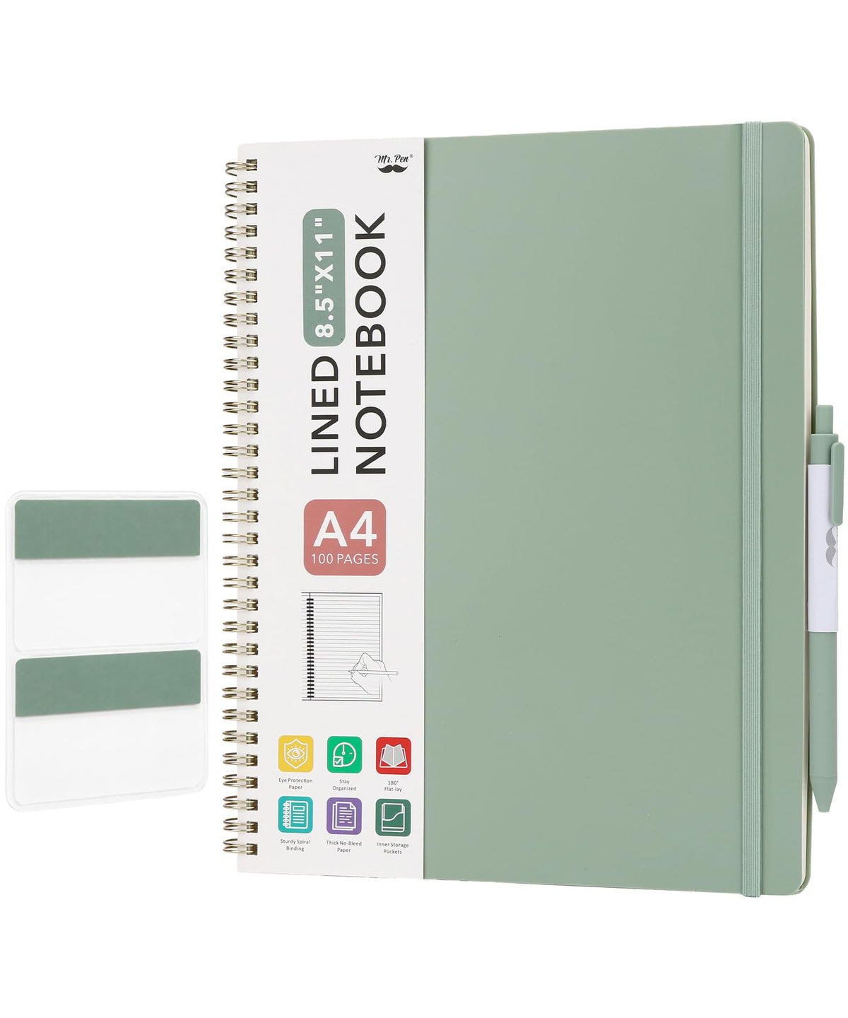 Mr. Pen- Lined Spiral Journal Notebook, 8.5"x11", 100 Pages, Blush