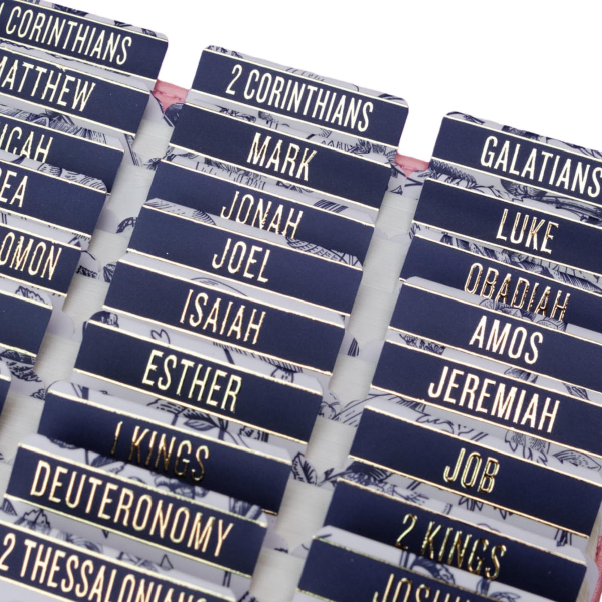 UPAFEXXI-Bible Tabs with Book Summaries, 3D Gold Foil Embossed Lettering