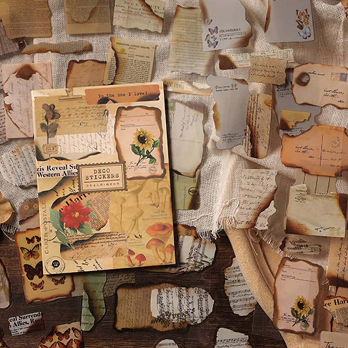 Vintage Stickers 20 Sheets Scrapbooking Supplies Journaling Decals (Nature)