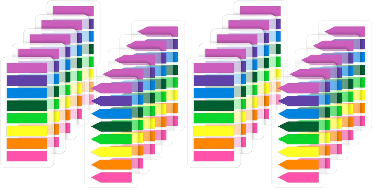 (2000 Pcs) Translucent Bright Sticky Tabs and Arrow Flags for Notebooks