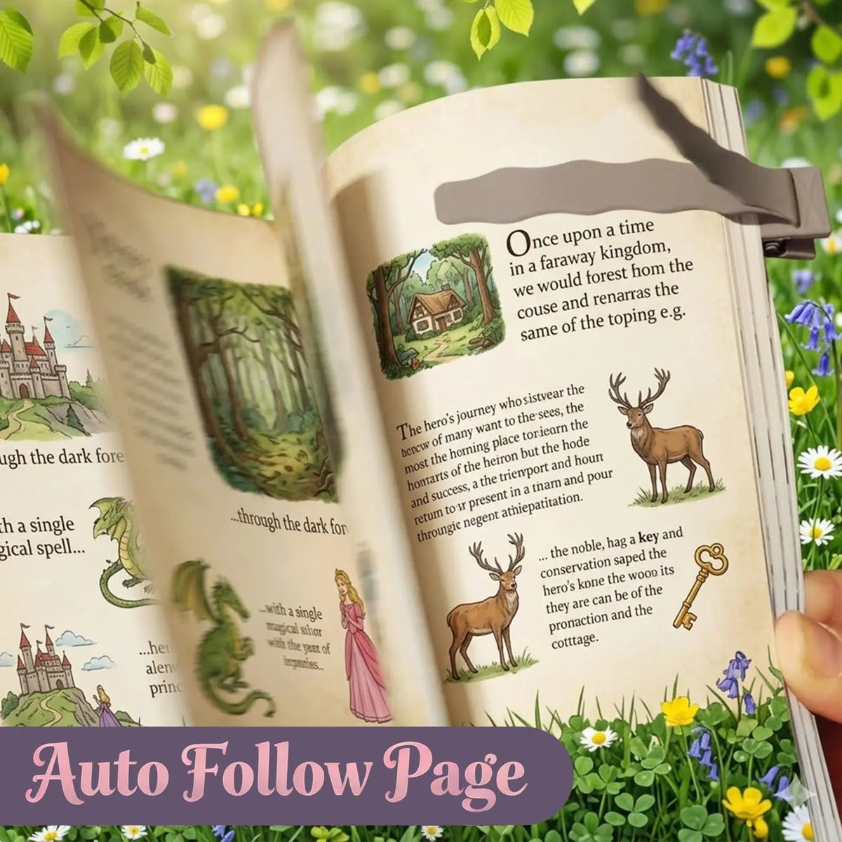 3Pcs Silicone Automatic Bookmarks, Cute Page Holders for Reading, Book Accessories for Women, Men, Kids