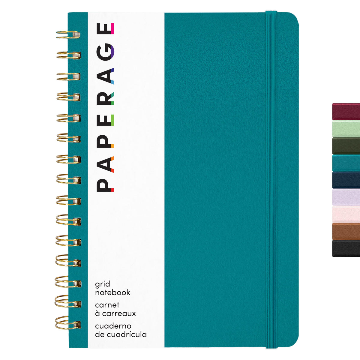 PAPERAGE Lined Spiral Journal Notebook, (Whimsical Garden), 160 Pages, Hardcover Journal for Women & Men, Medium 5.5 in x 8 in - 100 GSM, Thick Paper, Spiral Notebook for Work, School & Journaling