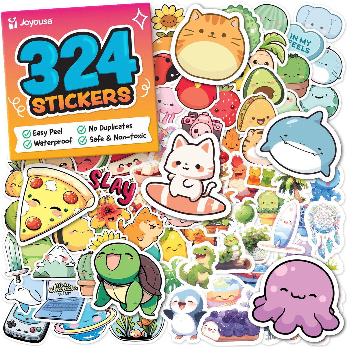 Cute Stickers for Kids Classroom Decor - 108pc Kawaii Water Bottle Stickers for Teens - Waterproof Vinyl Teacher Reward Stickers for Water Bottles - Back to School Supplies - Classroom Must Haves