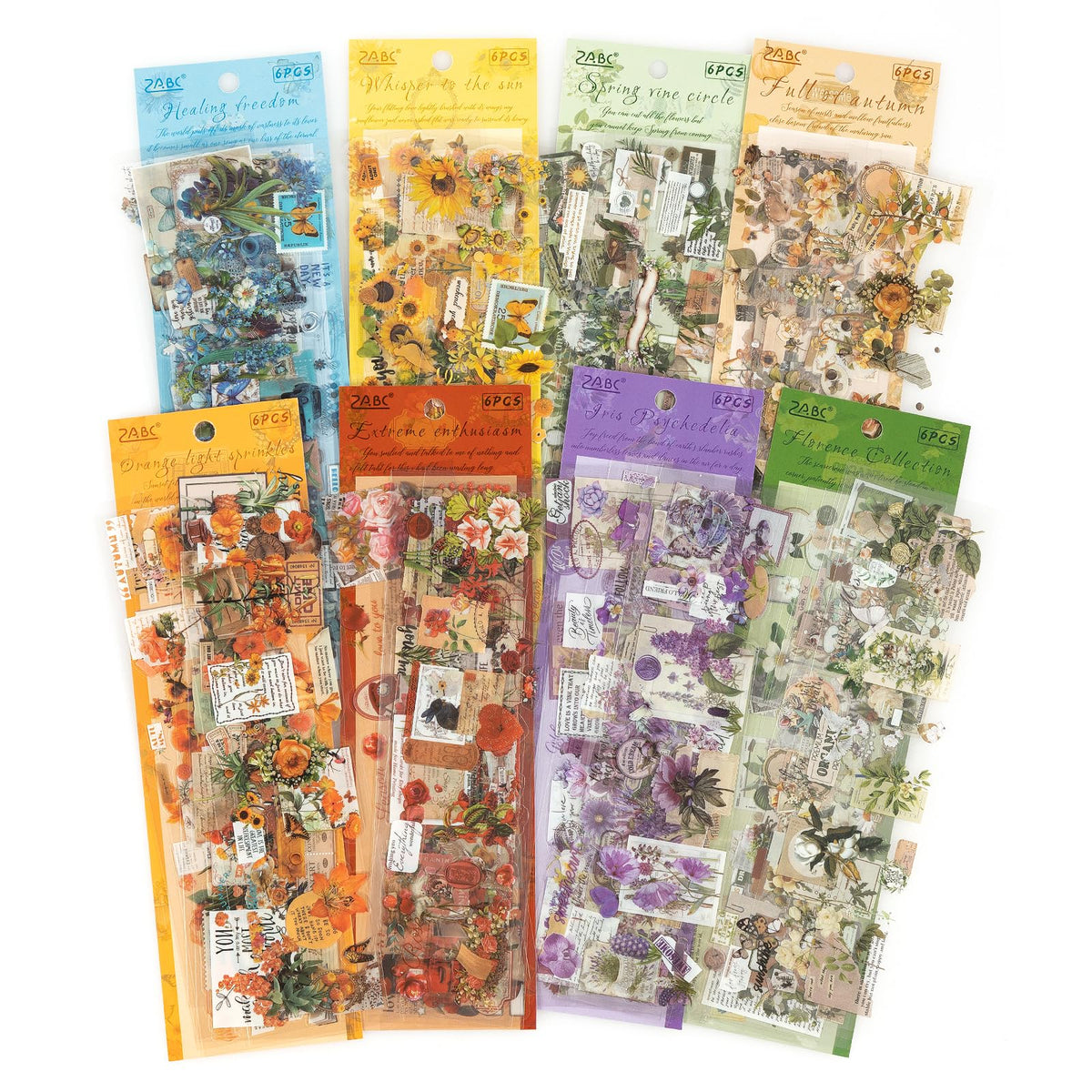 555pcs Vintage Floral Stickers for Journaling & Scrapbooking
