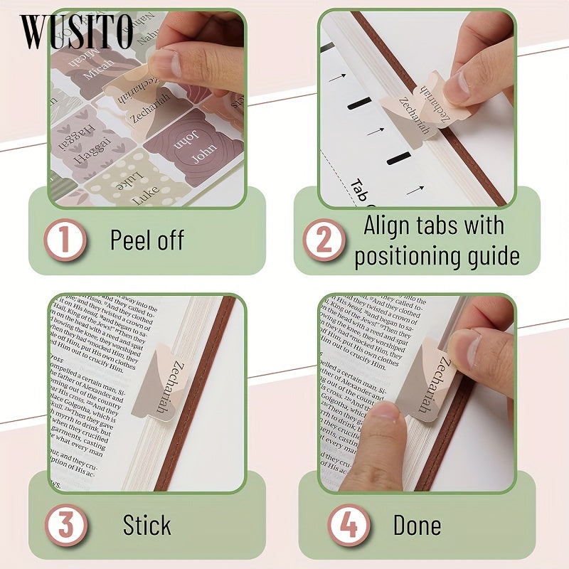 Laminated Bible Tabs, 75 Book/Index Tabs for Study Bible, Bible Journaling Supplies for Women/Men, Large Print Reposition Stickers Additions for Easy-To-Read