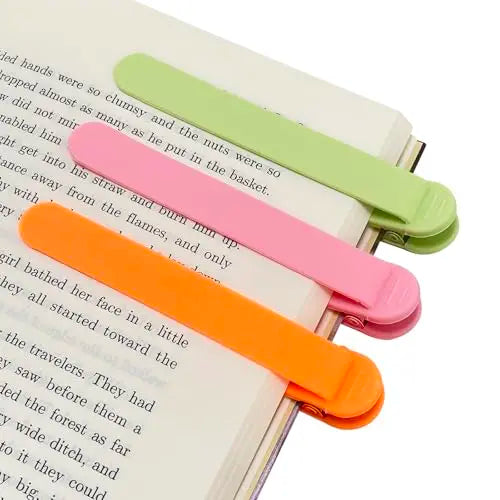 3Pcs Automatic Bookmark, Silicone Smart Book Marks for Reading Women, Men, Kids,Cute Unique Book Markers Bookmark Clip Reading Accessories Gifts for Book Lovers