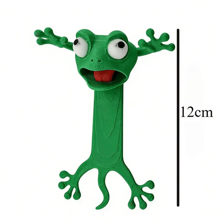 3D Frog Bookmark, Funny Squashed Frog Page Marker, 3D Printed Book Accessory, Gift for Book Lovers and Readers