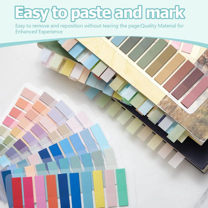 Synthetic High-Count Large Book Annotation Set - 1800 Sticky Note Index Tabs, 12 Morandi Pastel Aesthetic Highlighters, Page Flags for School Office File Classification