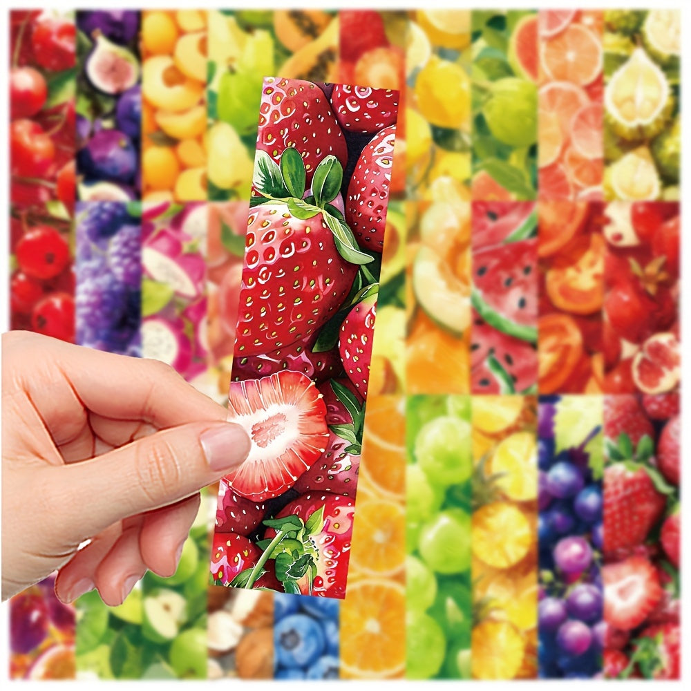 30pcs Colorful Fruit Bookmark Book Decoration Cards Reading Marking Cards Fresh Fruit Hand Account Small Cards