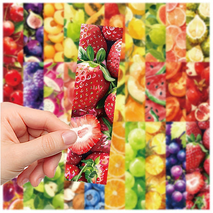 30pcs Colorful Fruit Bookmark Book Decoration Cards Reading Marking Cards Fresh Fruit Hand Account Small Cards