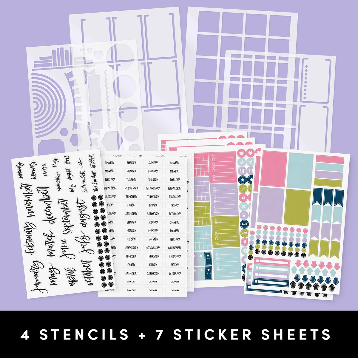 PAPERAGE Journaling & Scrapbooking Kit with Vegan Leather Cover, Office Stationery Supplies Including The Notebook with Dotted Pages, Fineliner Pens, Sticker Sets, Stencil Sheets, Washi Tapes, Planner for Bujo Aesthetic
