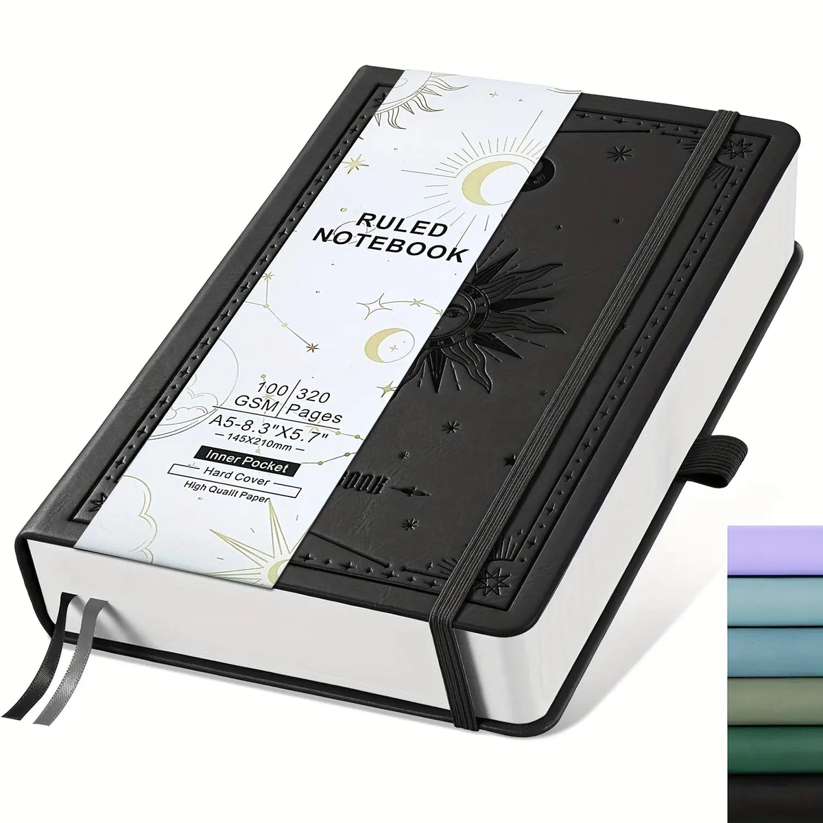 Lined Notebook, Hardcover Notebooks, 320 Pages Thick 100 GSM Paper, A5 Hardcover PU Leather Journal for Students, Work, Writing & Notes, College Essentials, Stationery Supplies, 5.7 x 8.3 inches #GLOBAL PICKS