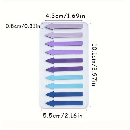 1pc of 200pcs PET ultra-thin arrow-shaped index stickers, translucent colored highlighters, bookmarks