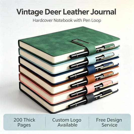 [Back to School Must-Have]A5 Premium PU Leather Hardcover Notebook with Buckle Closure, 200 Thick Pages Business Journal, Professional Writing Diary for School, Office, Meetings & Travel