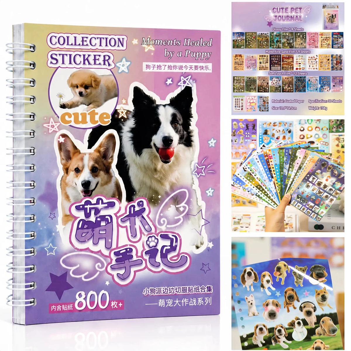 3 Styles Cute Pet Sticker Book – 30 Sheets, 800 Pcs Stickers per Style, Cat & Dog Aesthetic Stickers for Scrapbooking, Journaling, DIY Crafts, Kawaii Planner Stickers & Pet Lover Gifts #DealsforYouDays
