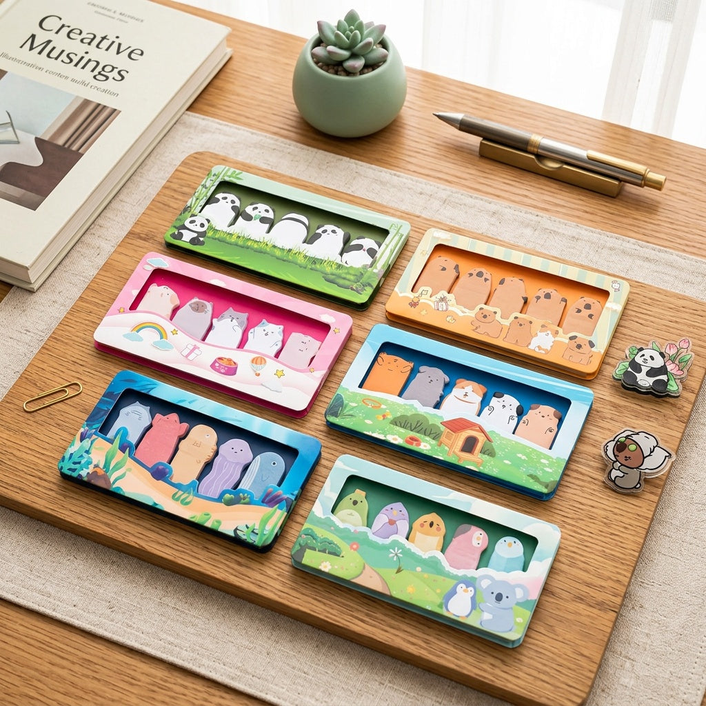 150pcs of Adorable Animal-Themed Thumb Index Tabs, Reusable Side Markers for Books, Vibrant Sticky Notes Suitable for Office And School Use