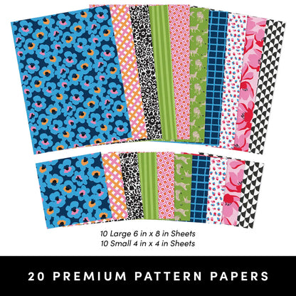 PAPERAGE Junk Journal Notebook & Scrapbooking Kit, Complete Stationery Set with 160-Page Blank Notebook, Sticker Sheets, Washi Tapes, Patterned Papers, Layering Supplies & Tape Roller, All-In-One Beginner Journaling Kit
