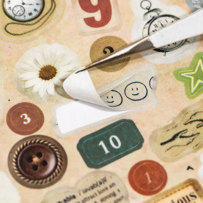 Paper-Based Sticker Book with Popular Elements - 30 Sheets, 1800+ Stickers (Icons, Letters, Numbers, Animals, Food, Fruits, Plants) for DIY Scrapbooking, Decoration, Scrapbook Supplies