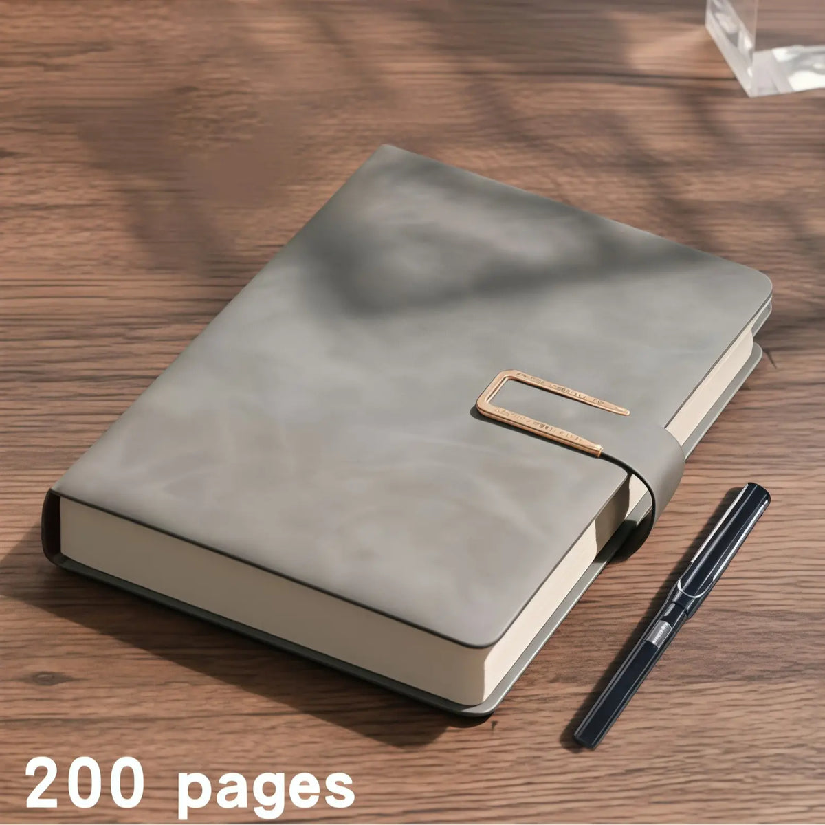 [Back to School Must-Have]A5 Premium PU Leather Hardcover Notebook with Buckle Closure, 200 Thick Pages Business Journal, Professional Writing Diary for School, Office, Meetings & Travel