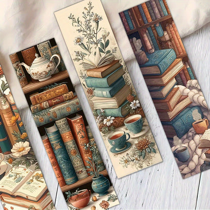 A Set of 32 Vintage Book-Themed Bookmarks, Featuring a Retro Coffee And Teapot Design That Adds a Lively Touch to Your Pages. Each Bookmark Is Unique And Beautifully Crafted