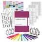 PAPERAGE Journaling & Scrapbooking Kit with Vegan Leather Cover, Office Stationery Supplies Including The Notebook with Dotted Pages, Fineliner Pens, Sticker Sets, Stencil Sheets, Washi Tapes, Planner for Bujo Aesthetic