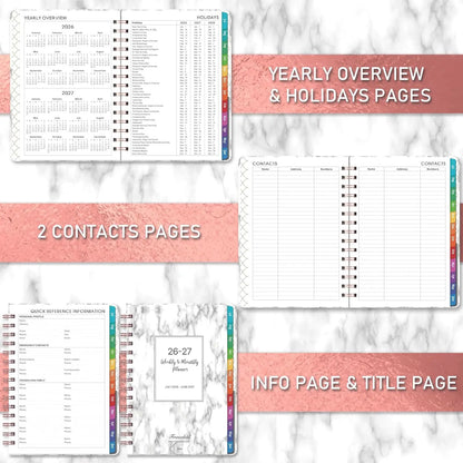 2026-2027 Planner - Academic Planner Weekly and Monthly, July 2026 - June 2027 for 12 Months, 8.43" x 6.3", Planners 2026-2027 Weekly and Monthly with Tabs, Pocket