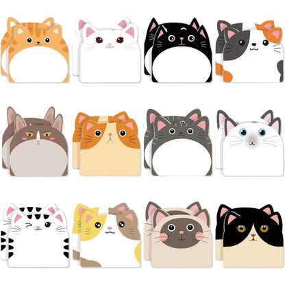 [Back to School]Cute Sticky Notes, 12/24 Pack Sticky Notes Kawaii Animals Shape Markers Flags Fun Sticky Notes Cute Notepads Sticky Note Pads Office Supplies for Office Home Students Roommates Tab Gifts Sticky Labels Sticky Notes Set-MM1