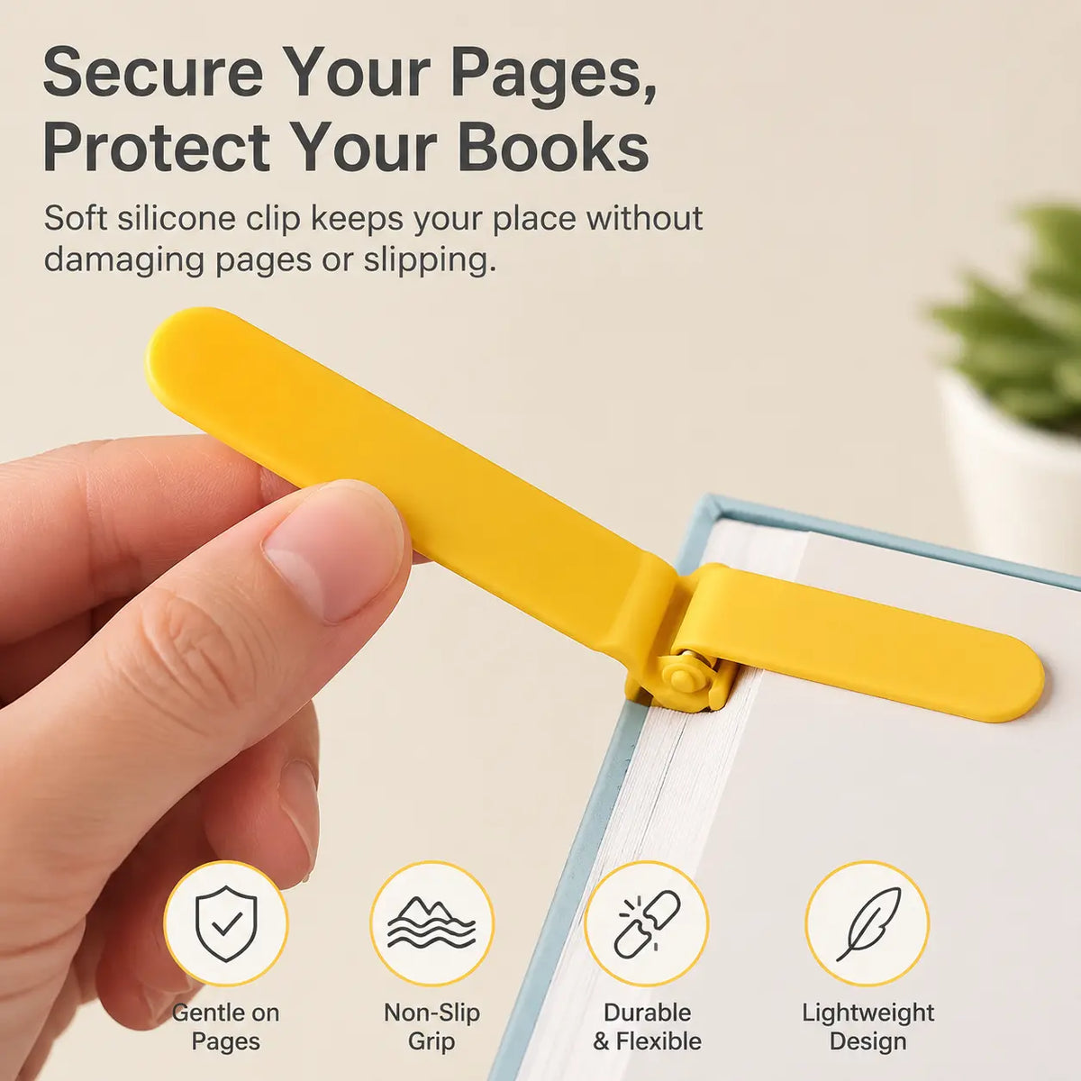 Set of 3 Flexible Silicone Bookmarks with Smooth-Glide Clipping Mechanism – Lightweight, Non-Slip, Page-Safe Reading Aids for Adults, Teens, and Children – Ideal for Novels, Textbooks, Journals, and Gift Sets