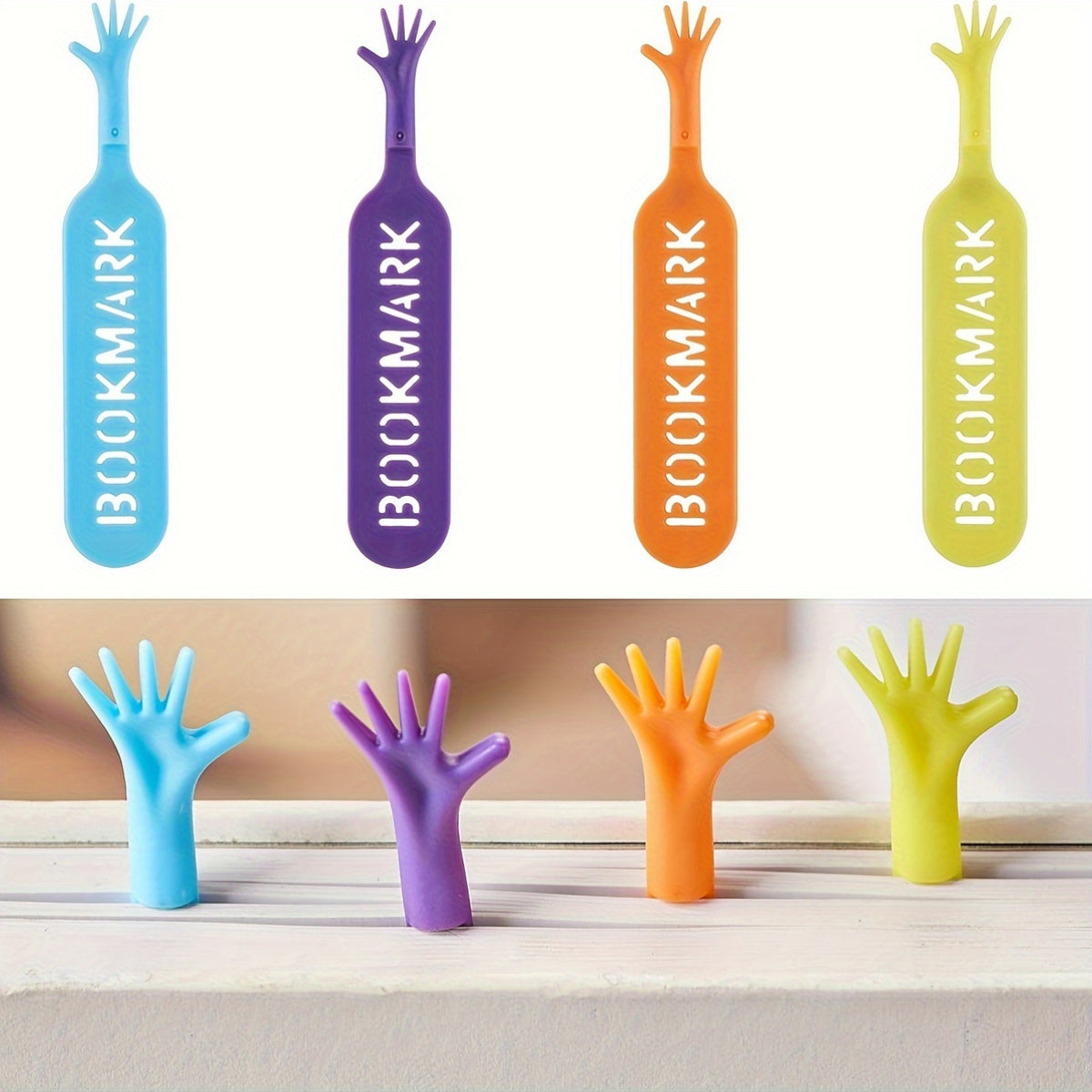 4pcs/20pcs Creative Finger Help Me Novelty Bookmark, Funny Books Mark for Pages, School Stationery Supplies