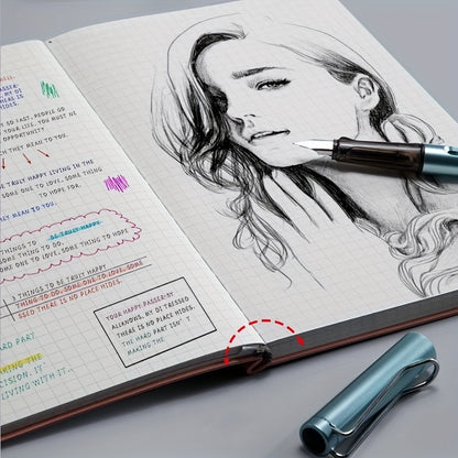 4pcs A5 Grid Notebooks Personal Organizers - Faux Leather Hard Cover, College Ruled Grid Pages, Art Journal, for Note-Taking, Sketching And Ning