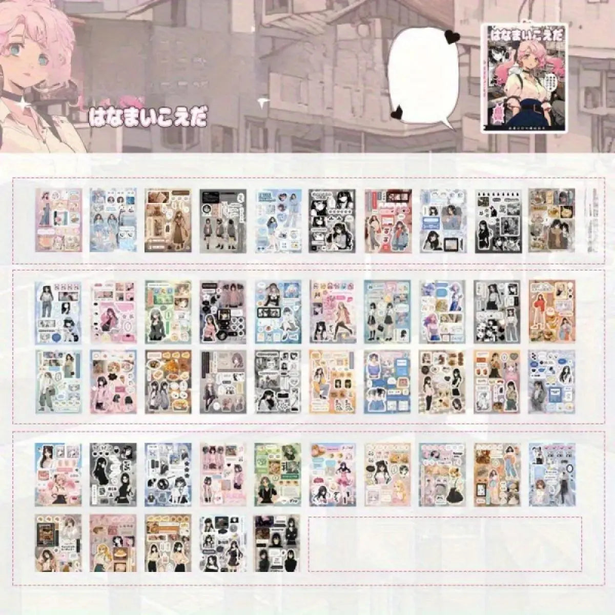Japanese PET Sticker Packs, Pre-Cut 45-Sheet Sticker Book with 800+ Pcs, Office Stationery for DIY Journal & Scrapbooking Supplies