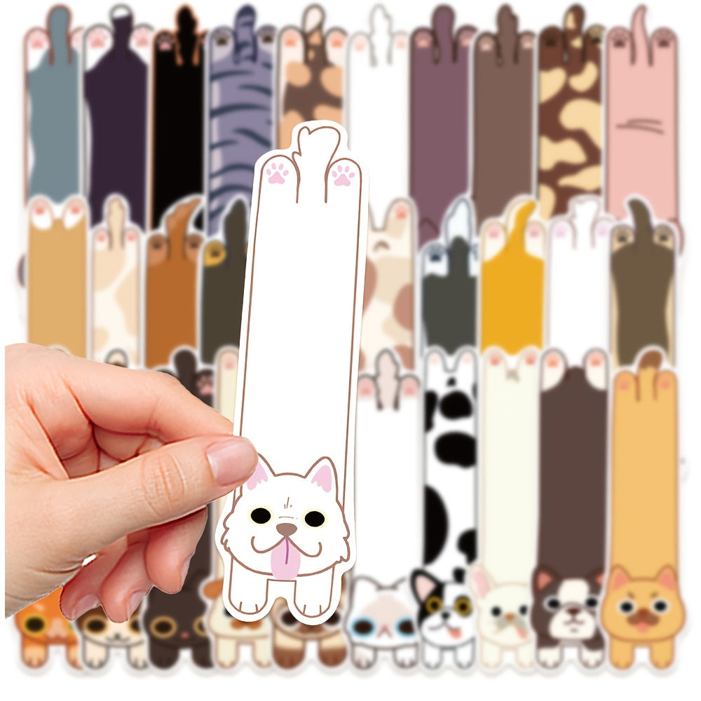 30/60pcs Cat and Dog Bookmarks, Simple and Artistic English Decorative Book Clips for Students' Book Reading Stationery and Record Keeping