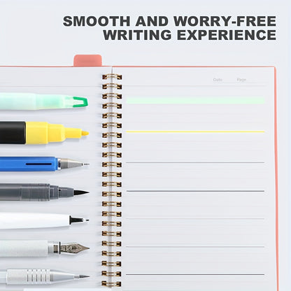 1pc/4pcs, A5/A6, 160Pages, Coil Spiral Notebook, PP Study Planner, Multi-Color Journal, Budget Book, Stationery, Teacher Supplies, Office Supplies, Back to School