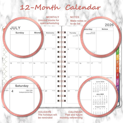 2026-2027 Planner - Academic Planner Weekly and Monthly, July 2026 - June 2027 for 12 Months, 8.43" x 6.3", Planners 2026-2027 Weekly and Monthly with Tabs, Pocket
