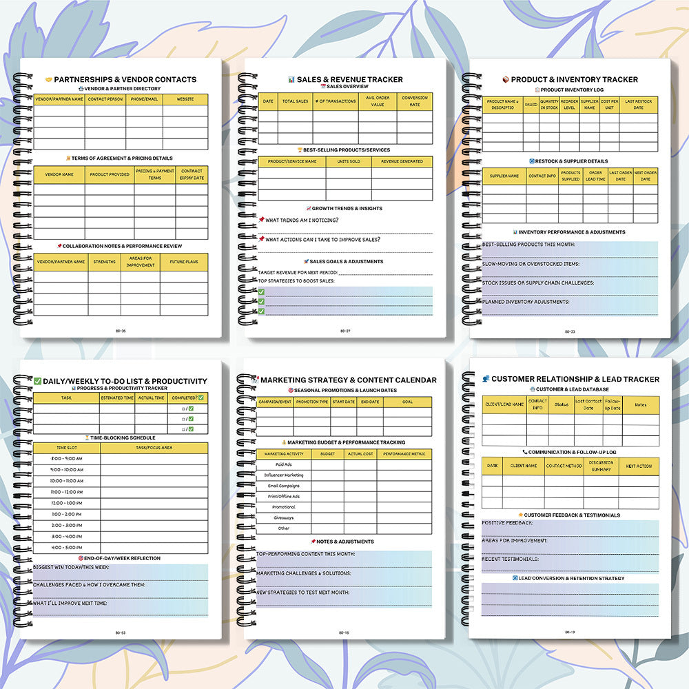 1pc Small Business Planner Spiral Notebook, Your Path to Success Business Journal Subject Notebook, Time Management Organizer Notebook, Income & Expense Tracker for Entrepreneurs, Office Stationery for Small Business, Goal Setting Log Book