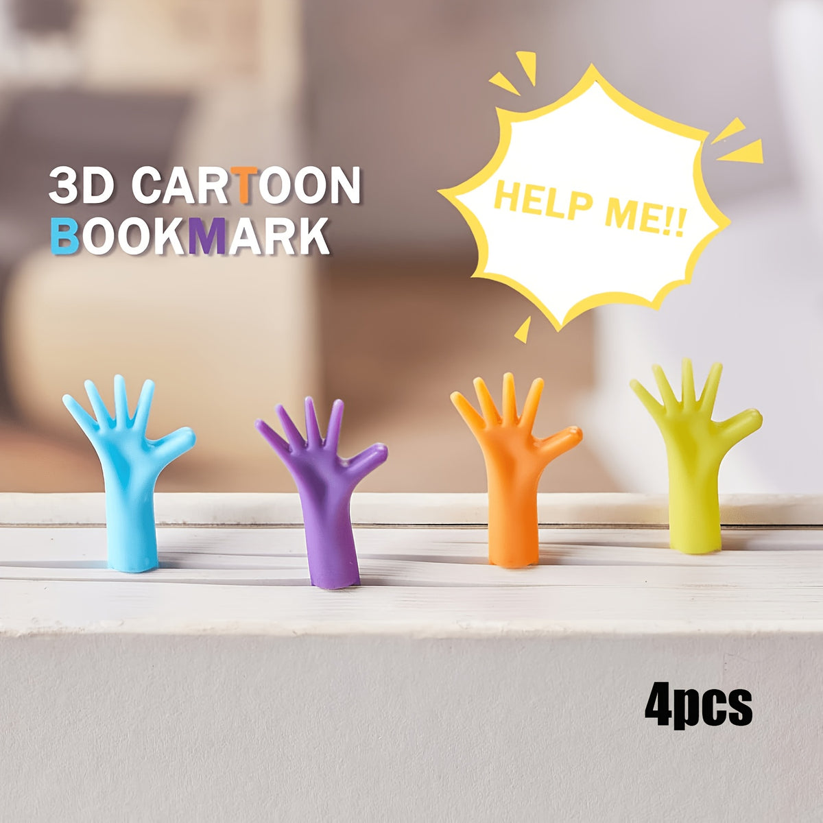 4pcs/20pcs Creative Finger Help Me Novelty Bookmark, Funny Books Mark for Pages, School Stationery Supplies