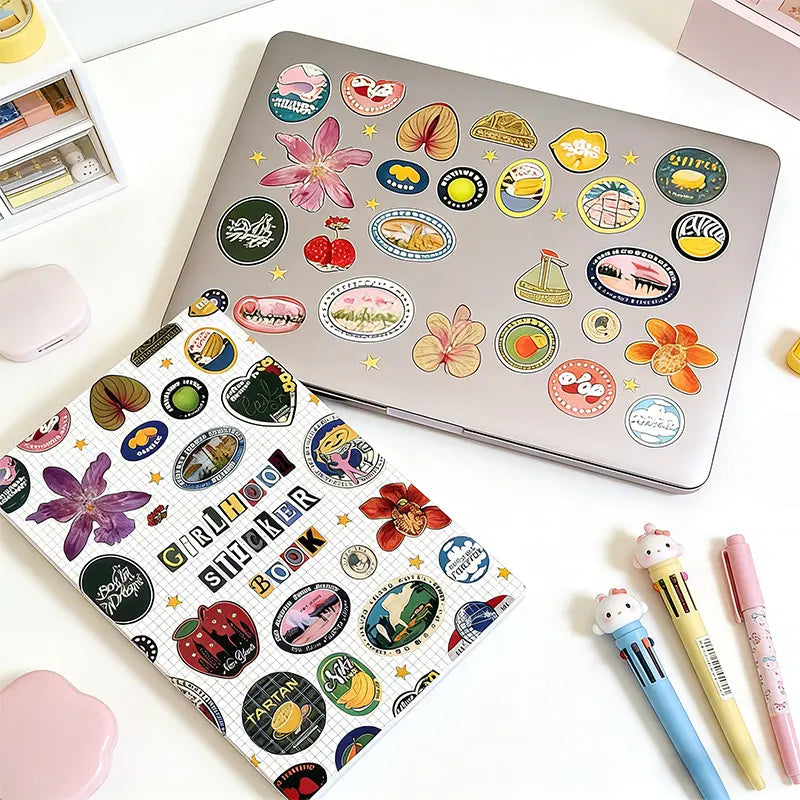 Girlhood Sticker Book (1260+ Aesthetic Retro-Style Illustrations) – Scrapbook Supplies, Decal Sticker Notebooks Decor, DIY Creative Gifts for Friends and Family,sohochic