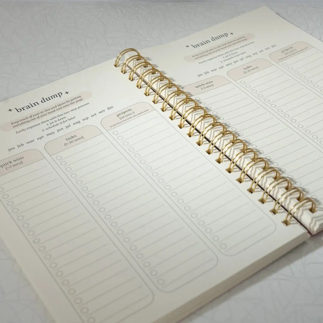 Natalies Outlet My Best Me Journal - A4+ Spiral Bound Quarterly Planner with 252 Pages for Daily Reflections & Productivity - Comfortable Writing Experience - 80 gsm Paper - 11 Sections for Organization - Personal Organizer Book