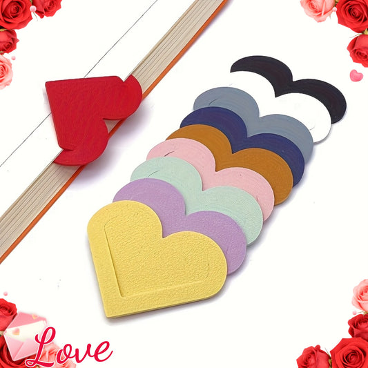 Heart-Shaped Faux Leather Corner Bookmarks, Multi-Color Protective Book Covers, Heart-Shaped Bookmarks, Book Corner Page Markers, Book Additions, Cute Handmade Reading Gift for Book Lovers. Office Supplies, Bookmarks, Book Cover Additions