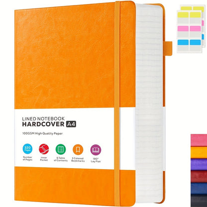 A4 Lined Journal Notebook, 320 Pages Large College Ruled Notebook, Hardcover Faux Leather Notebook with 100Gsm Thick Pages for Writing Women, Professional Business Notebook, 8.5 X 11In, Back to School