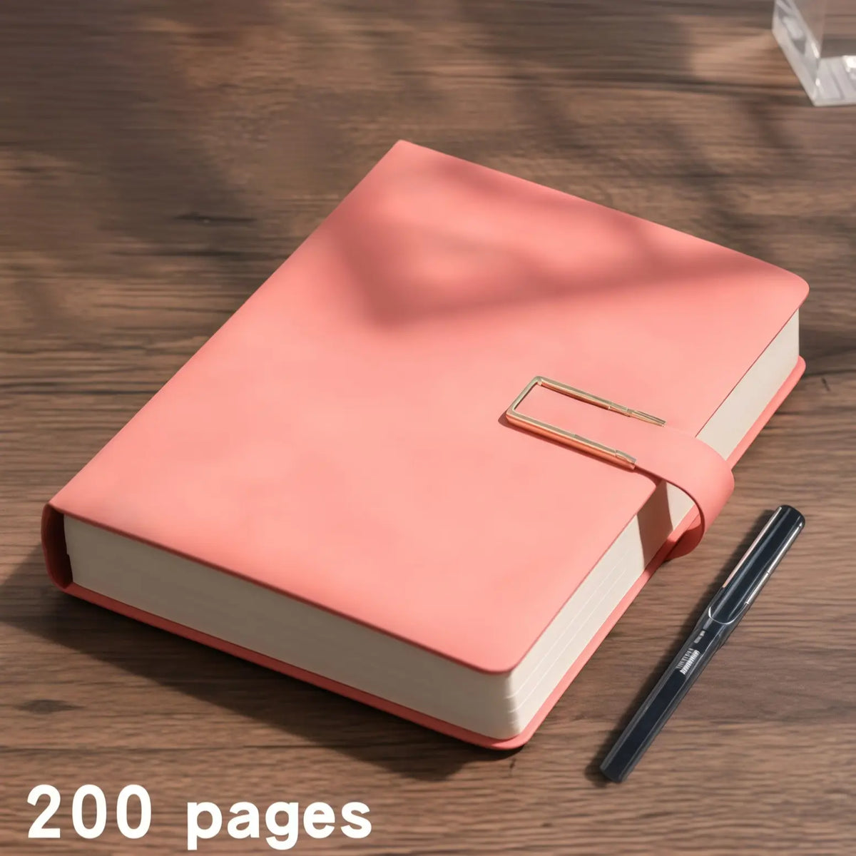 [Back to School Must-Have]A5 Premium PU Leather Hardcover Notebook with Buckle Closure, 200 Thick Pages Business Journal, Professional Writing Diary for School, Office, Meetings & Travel