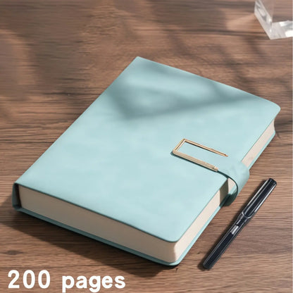 [Back to School Must-Have]A5 Premium PU Leather Hardcover Notebook with Buckle Closure, 200 Thick Pages Business Journal, Professional Writing Diary for School, Office, Meetings & Travel