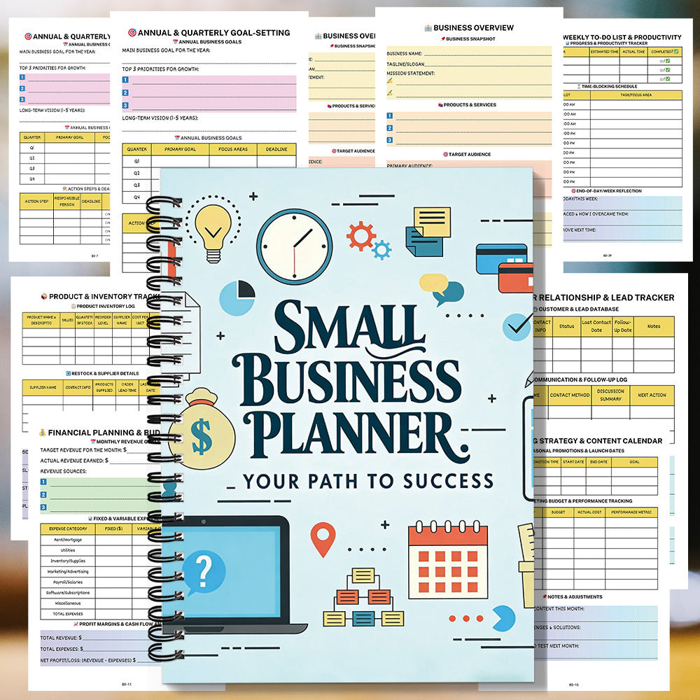 1pc Small Business Planner Spiral Notebook, Your Path to Success Business Journal Subject Notebook, Time Management Organizer Notebook, Income & Expense Tracker for Entrepreneurs, Office Stationery for Small Business, Goal Setting Log Book