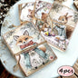 1/4pcs,A5,80pages,animal tea party notebook,squirrel party sketchbook with tie lanyard journal,Little Bear Fox Drawing notebook,blank diary,Stationery notebook,Planner,Travel diary,Office supplies,school supplies,Perfect Gift,back to school