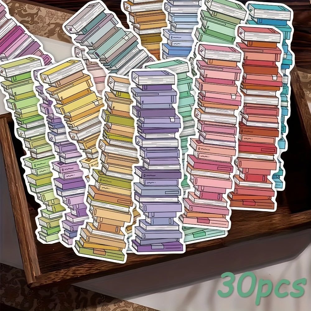 30pcs Book Tracker Bookmarks Decorative Handbook Books Reading Labeling Cards Gift Message Cards